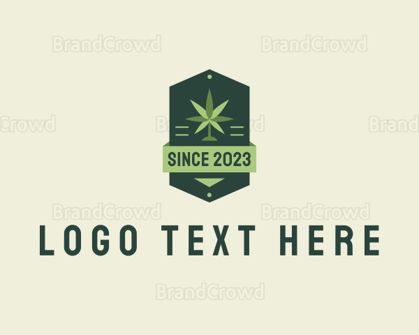 Cannabis Weed Badge Logo