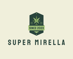 Natural - Cannabis Weed Badge logo design