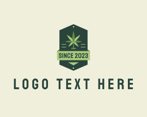 Herbal - Cannabis Weed Badge logo design