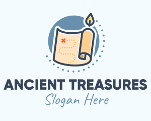 Candle Treasure Map logo design