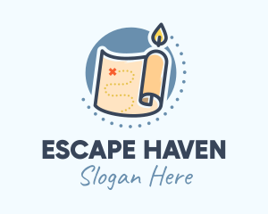 Escape - Candle Treasure Map logo design