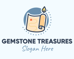 Candle Treasure Map logo design