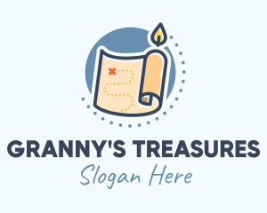 Candle Treasure Map logo design