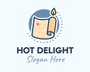 Candle Treasure Map logo design