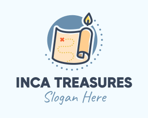 Candle Treasure Map logo design