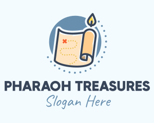 Candle Treasure Map logo design