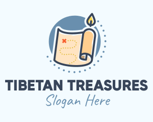 Candle Treasure Map logo design