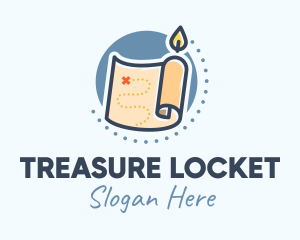 Candle Treasure Map logo design