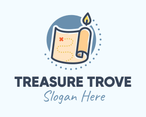 Candle Treasure Map logo design