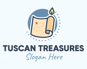 Candle Treasure Map logo design