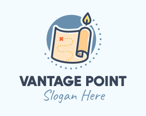 Point - Candle Treasure Map logo design