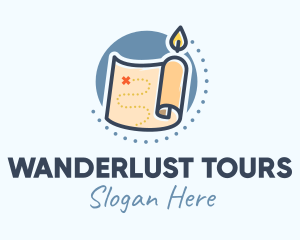 Candle Treasure Map logo design