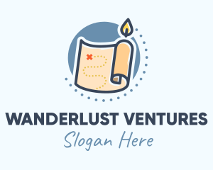 Traveller - Candle Treasure Map logo design