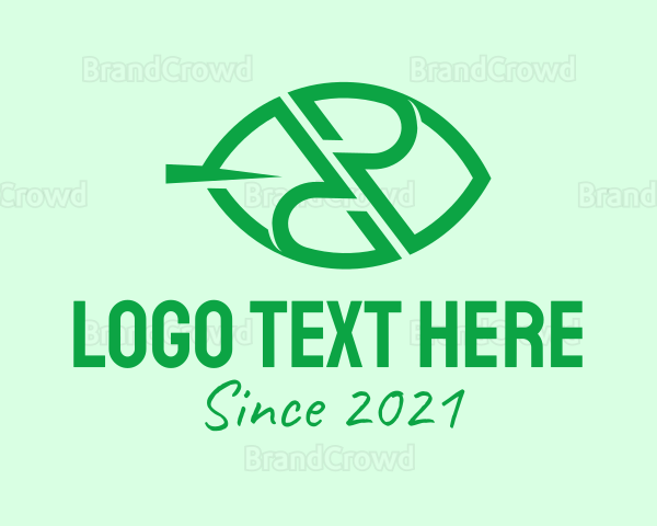 Green Leaf Letter R Logo