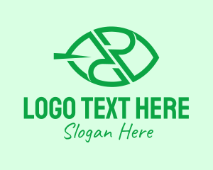 Green Leaf Letter R Logo