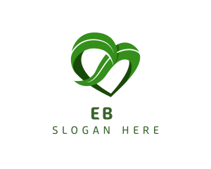 Vegetarian - Organic Leaf Heart logo design