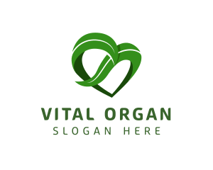 Organic Leaf Heart logo design