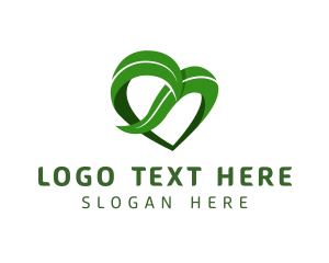 Herbal - Organic Leaf Heart logo design