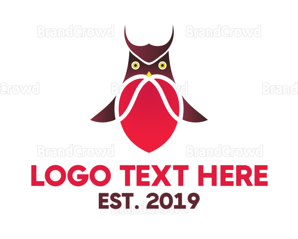 Gradient Heart Owl Logo