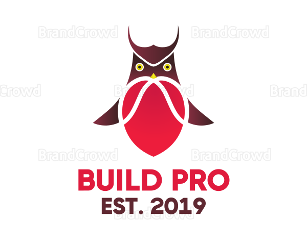 Gradient Heart Owl Logo