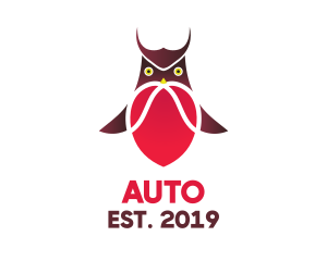 Eye - Gradient Heart Owl logo design