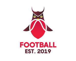 Flying - Gradient Heart Owl logo design