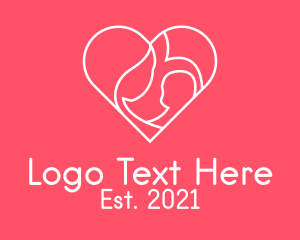 Woman - Mother Child Heart logo design