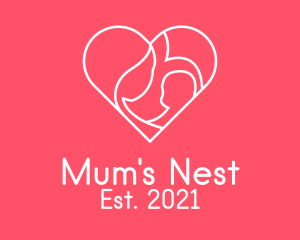 Mum - Mother Child Heart logo design