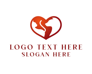 Hound - Negative Space Pet Heart logo design