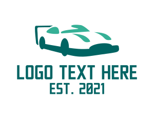 Wheel - Green Race Car logo design
