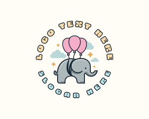 Fun Balloon Elephant logo design