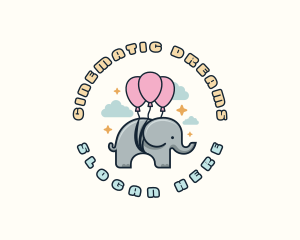 Fun Balloon Elephant logo design