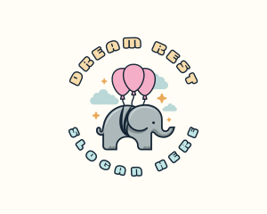 Fun Balloon Elephant logo design