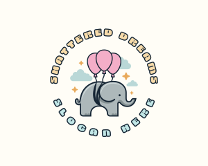 Fun Balloon Elephant logo design