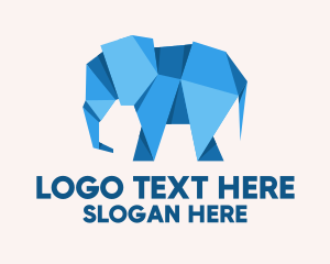 Blue Papercraft Elephant  Logo