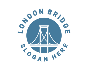 Suspension Bridge Structure logo design