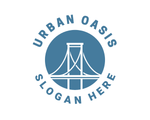 Metropolitan - Suspension Bridge Structure logo design