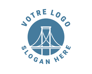 Blue - Suspension Bridge Structure logo design