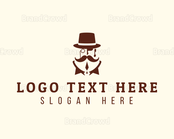 Gentleman Mustache Monocle Logo