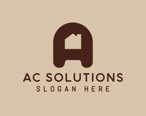 Brown Letter A Housing logo design