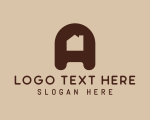 Property Builder - Brown Letter A Housing logo design