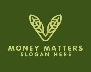 Sustainability - Green Leaf Letter V logo design