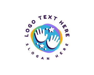 Kindergarten - Toddler Nursery Hand logo design