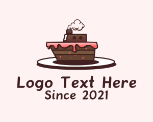 Cake Slice - Ship Cake Dessert logo design