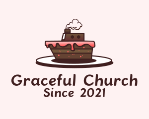 Ship Cake Dessert  logo design