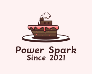 Cake Slice - Ship Cake Dessert logo design