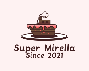 Ship Cake Dessert  logo design