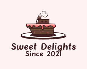 Ship Cake Dessert  logo design