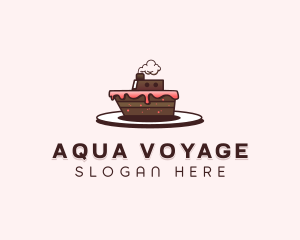 Ship Cake Dessert  logo design