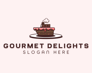 Ship Cake Dessert  logo design